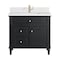 James Martin Vanities 36'' Single Vanity, Black Onyx w/ Single Hole 3 CM White Zeus Quartz Top & Backsplash 424-V36-BKO-1WZ - alternate 1